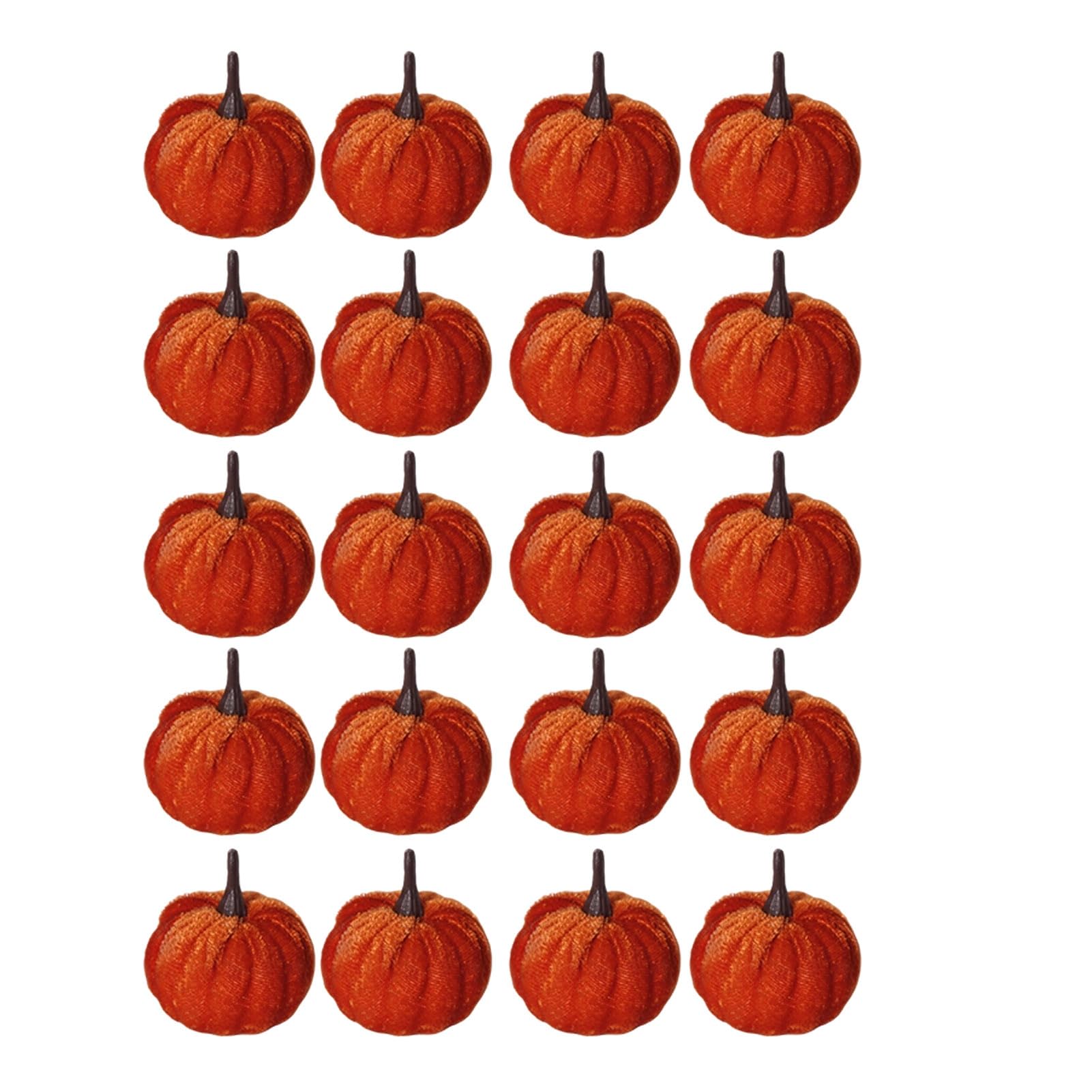 pidodou 20PCS Velvet Pumpkin Decorative Ornaments, Multi-Color Artificial Fall Harvest Decor for Mantel Table Shelf, Farmhouse Table Centerpiece for Thanksgiving Halloween Decor Caramel