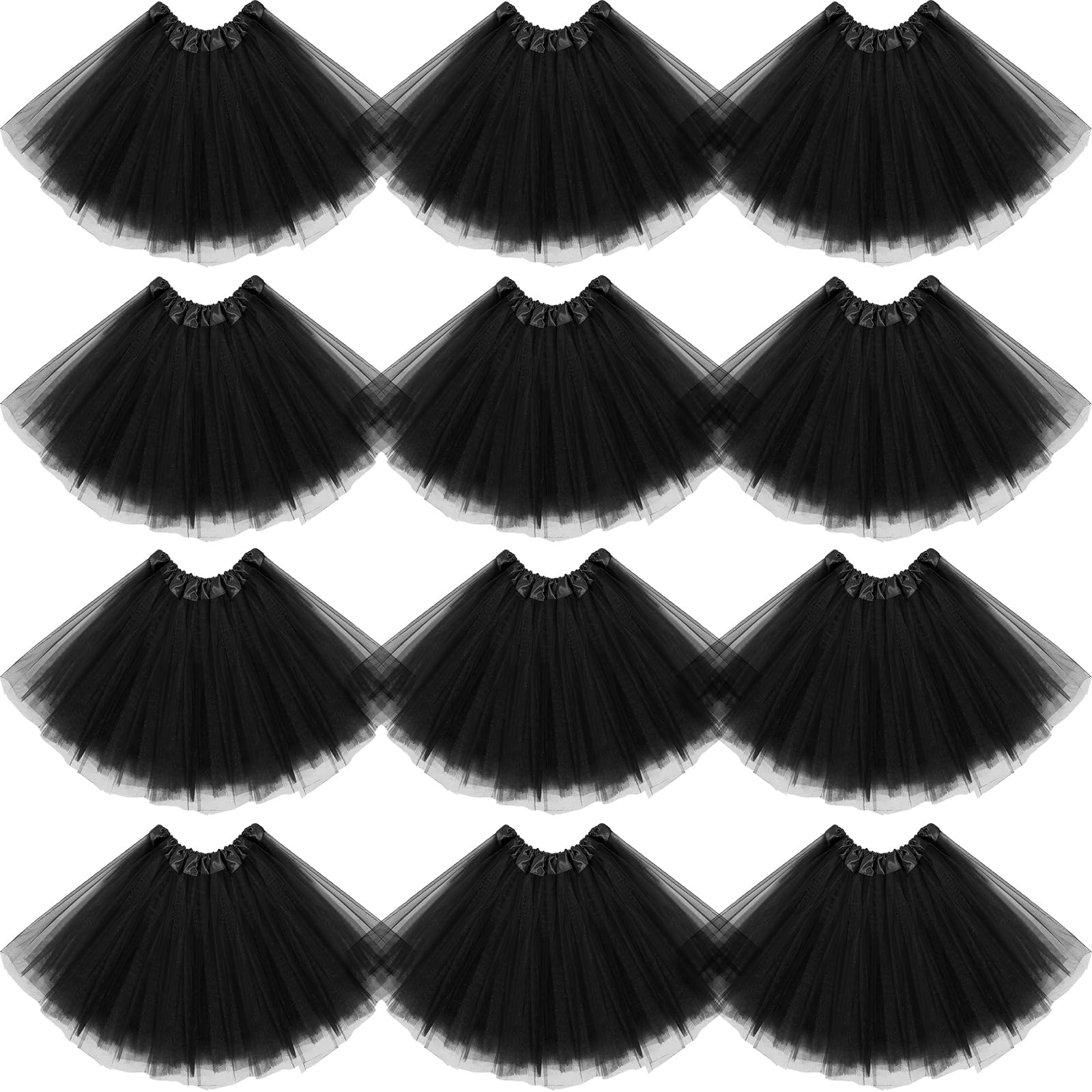 Amazon.com: Jiuguva 12Pcs Elastic 4 Layered Tulle Tutu Skirt