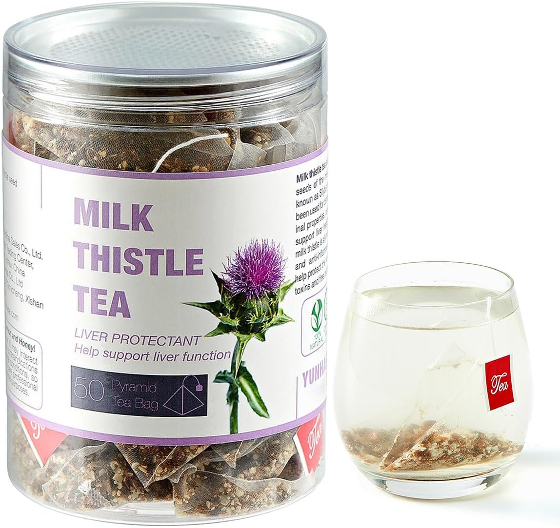 50 Milk Thistle Tea Bags for Detox Cleanse & Repair| Thorne Milk Thistle Herbal Tea for Support