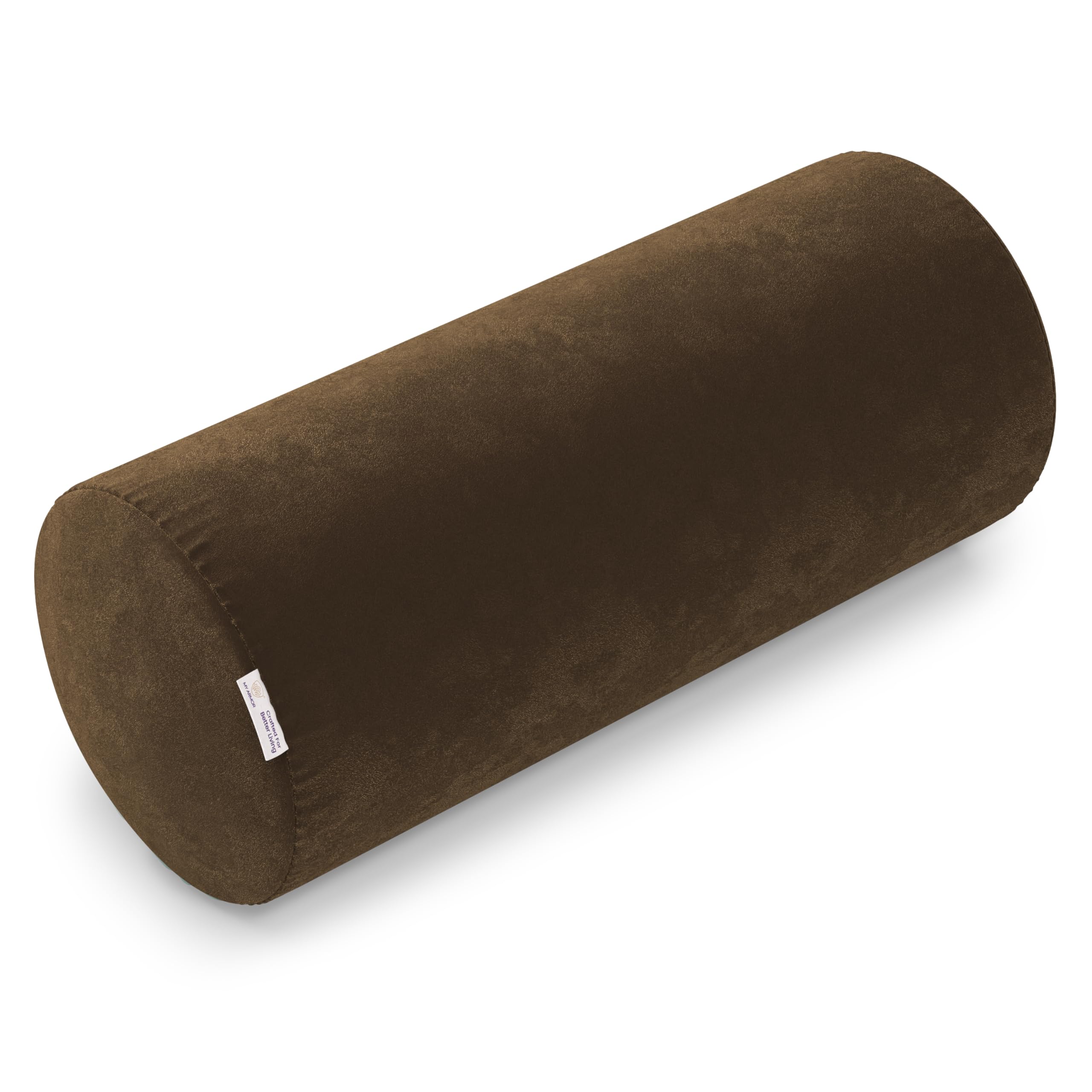 MY ARMOR Memory Foam Orthopedic Large Size Bolster Bed Pillows for Rest and Support, (Brown Velvet Cover, 25" x 9" x 9")-image-40