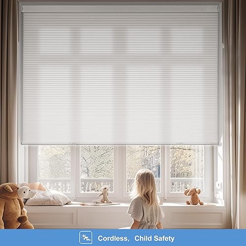 Miniatura 4 de Persianas celulares opacas sin cordones con diseño de panal para ventanas, persianas de panal para puertas correderas, oficina, sala de estar,