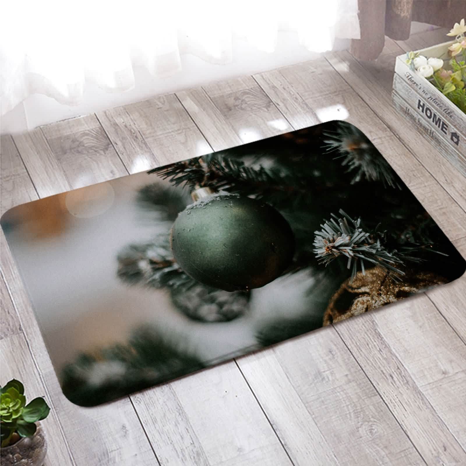 Tapis entrée XXL paillasson sur mesure vert 60x180cm décoration