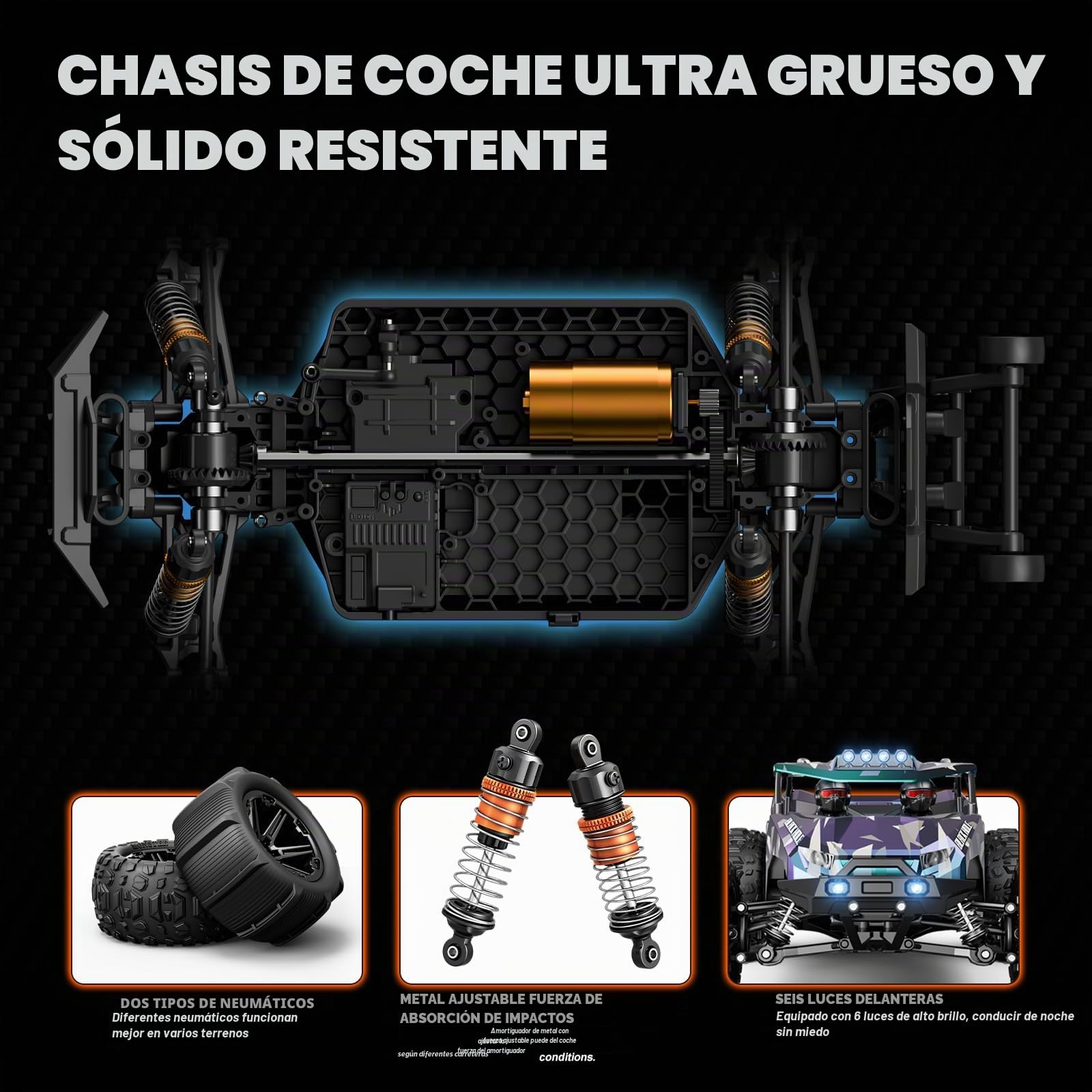 Coche teledirigido Adulto 1:14, Camión RC 4x4 Off-Road 40 km/h, Coche RC Todo Terreno con 2 Baterías de 1300mAh y 2 Juegos de Neumáticos, Coche Radiocontrol Rápido