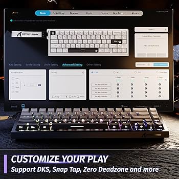 アタックシャークx68he Amazon.com: ATTACK SHARK X68 HE Rapid Trigger Mechanical