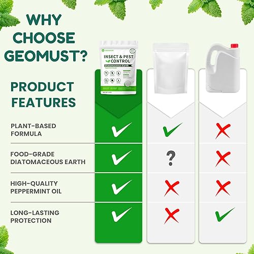 Miniatura 8 de Control de insectos y plagas de tierra de diatomeas, asesino de insectos gateantes con menta, seguro para el hogar y el jardín, hormigas,