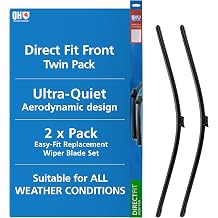 Quinton Hazell Front Window Wiper Blade Set | 26 inch & 19 Inches / 559 & 559 mm | Push Button | Driver and Passenger Side Car Windscreen Wipers