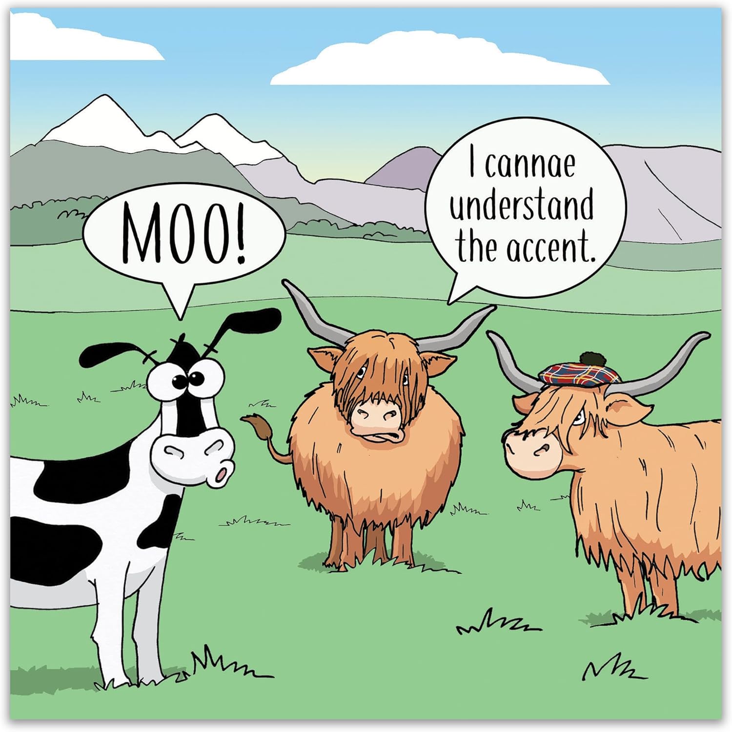 Twizler Funny Card with Highland Cows - Funny Birthday Card for Men or Women Blank Inside - Scottish Happy Birthday for Her Him Dad Husband Mom Wife - Image 2