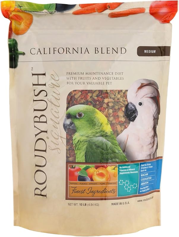 Alimento para Aves RoudyBush California Blend em Pellets Médios, 4,54 kg