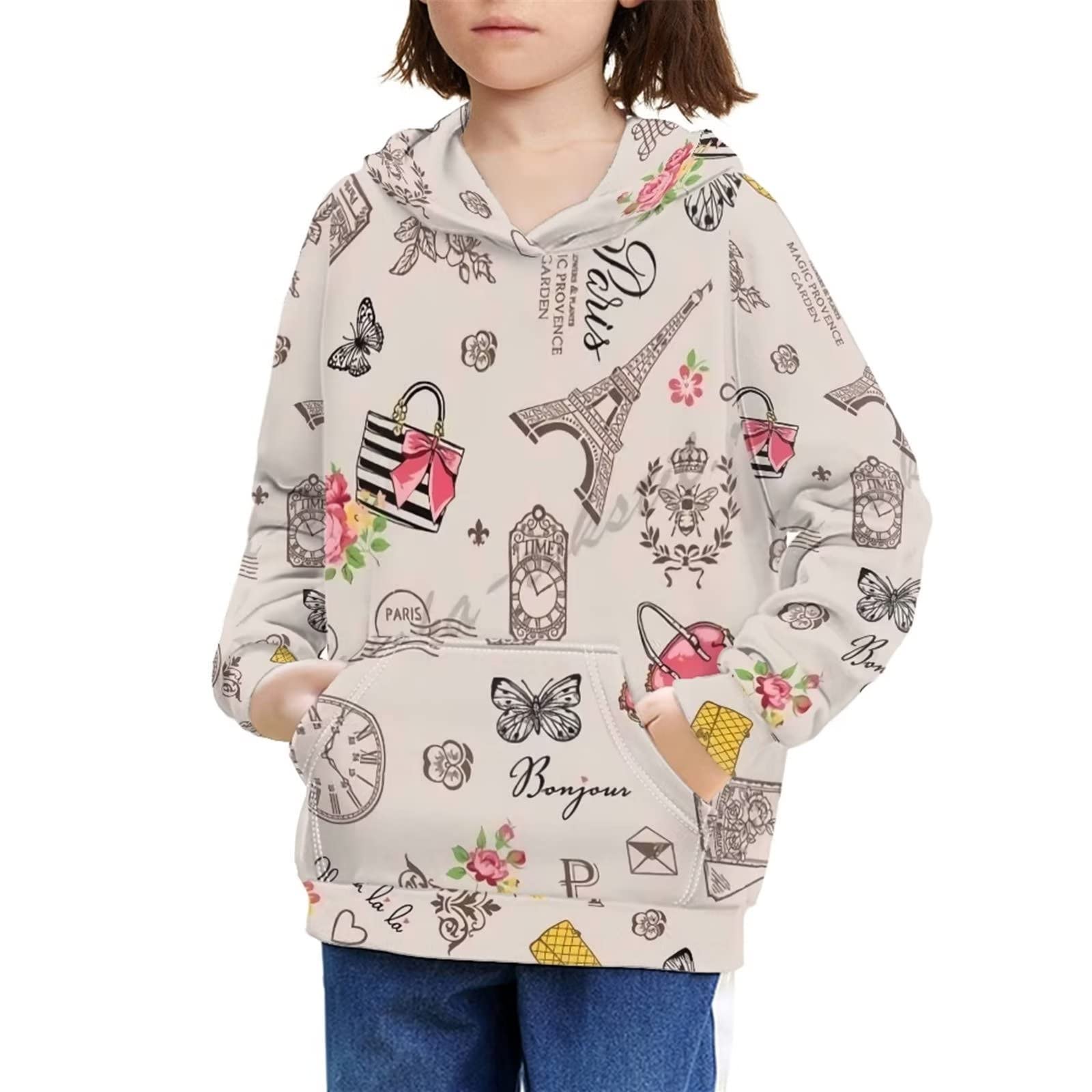 Kreskówkowy kot bluza z kapturem dla dziewcząt zimowe ubrania 10T dziewczęce ubrania dziewczyna chłopiec bluzy i bluzy z kapturem bluzy nastolatki bluzy z kapturem dziewczyny z kieszeniami sweter