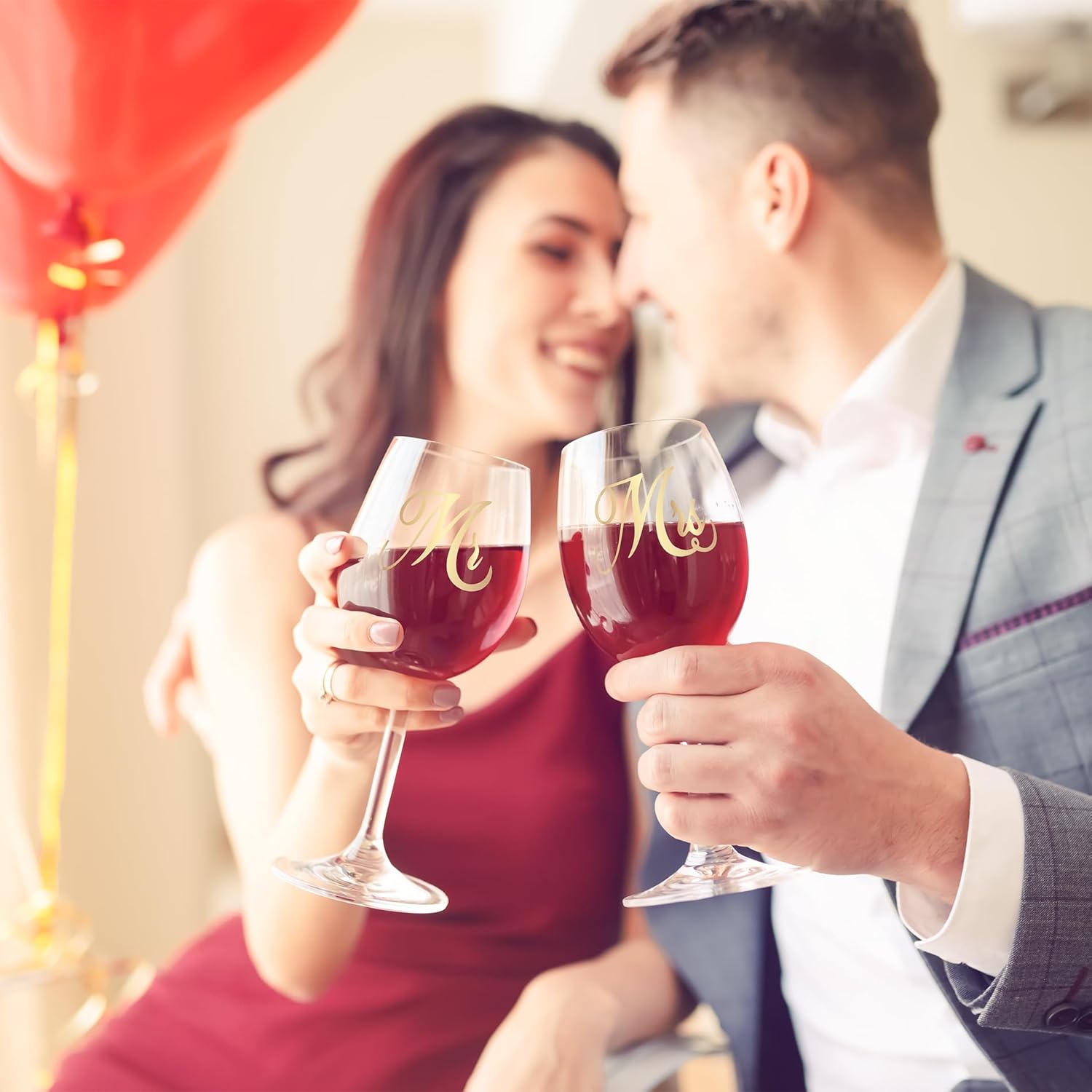 Mr and Mrs Engagement Gifts for Couples, Bridal Shower Gift, Wedding Gifts for Newlywed - Wine Glasses Set of 2, Wine Stopper and Opener, Wine Bag, Scented Candle, Engraved Wooden Keepsake Box - Image 4