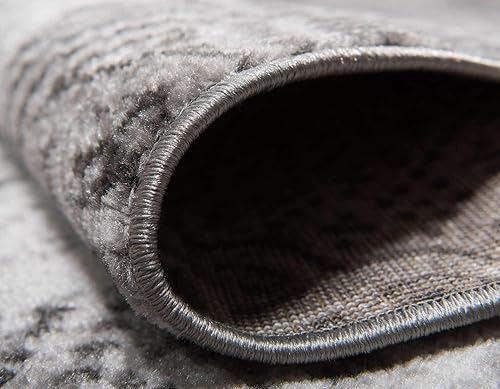 Miniatura 6 de Sofia, tapete clásico de diseño abstracto., Polipropileno, Gris oscuro