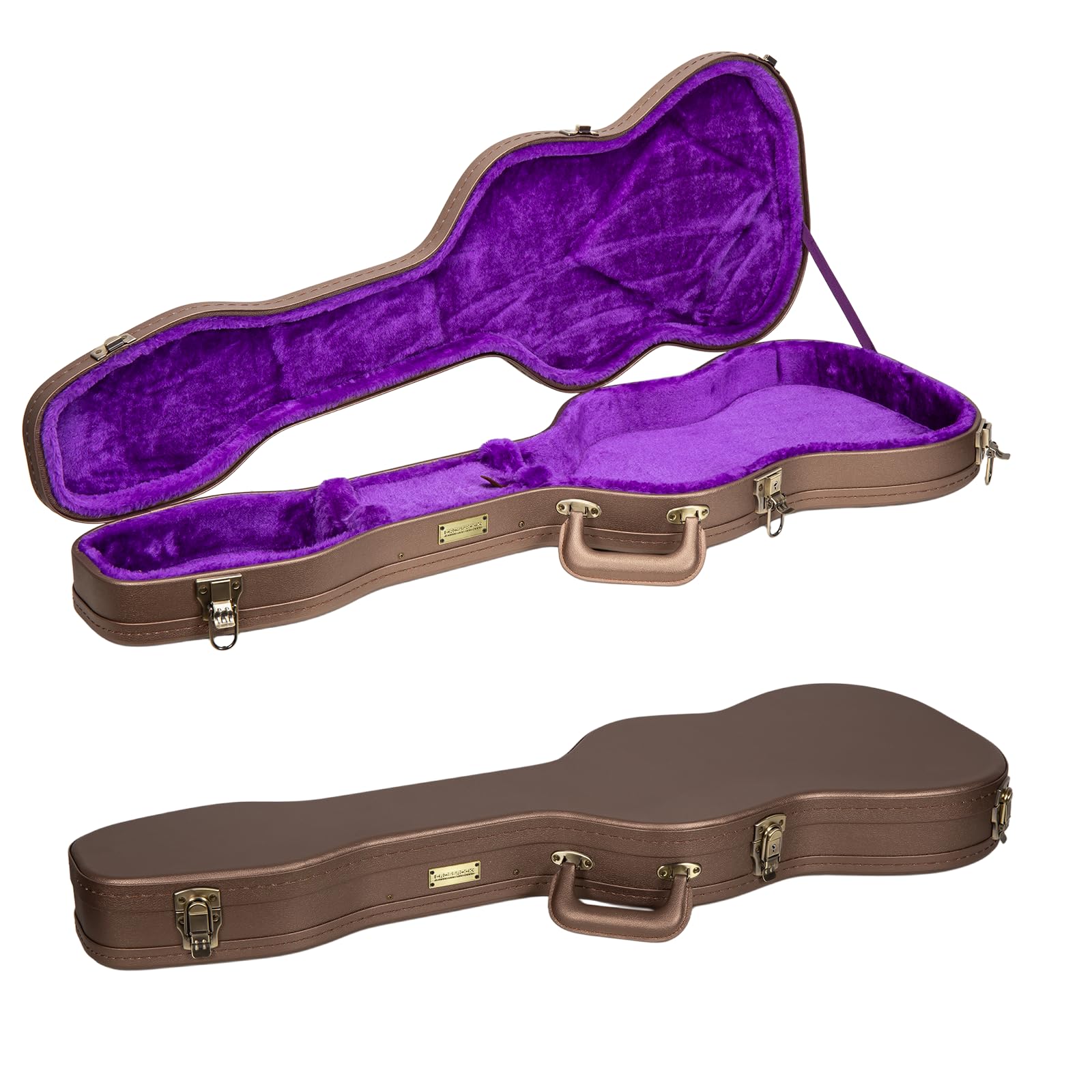 Crossrock Funda de Madera contorneada para Guitarra eléctrica, Interior de Terciopelo, Cerradura - Serie Designer