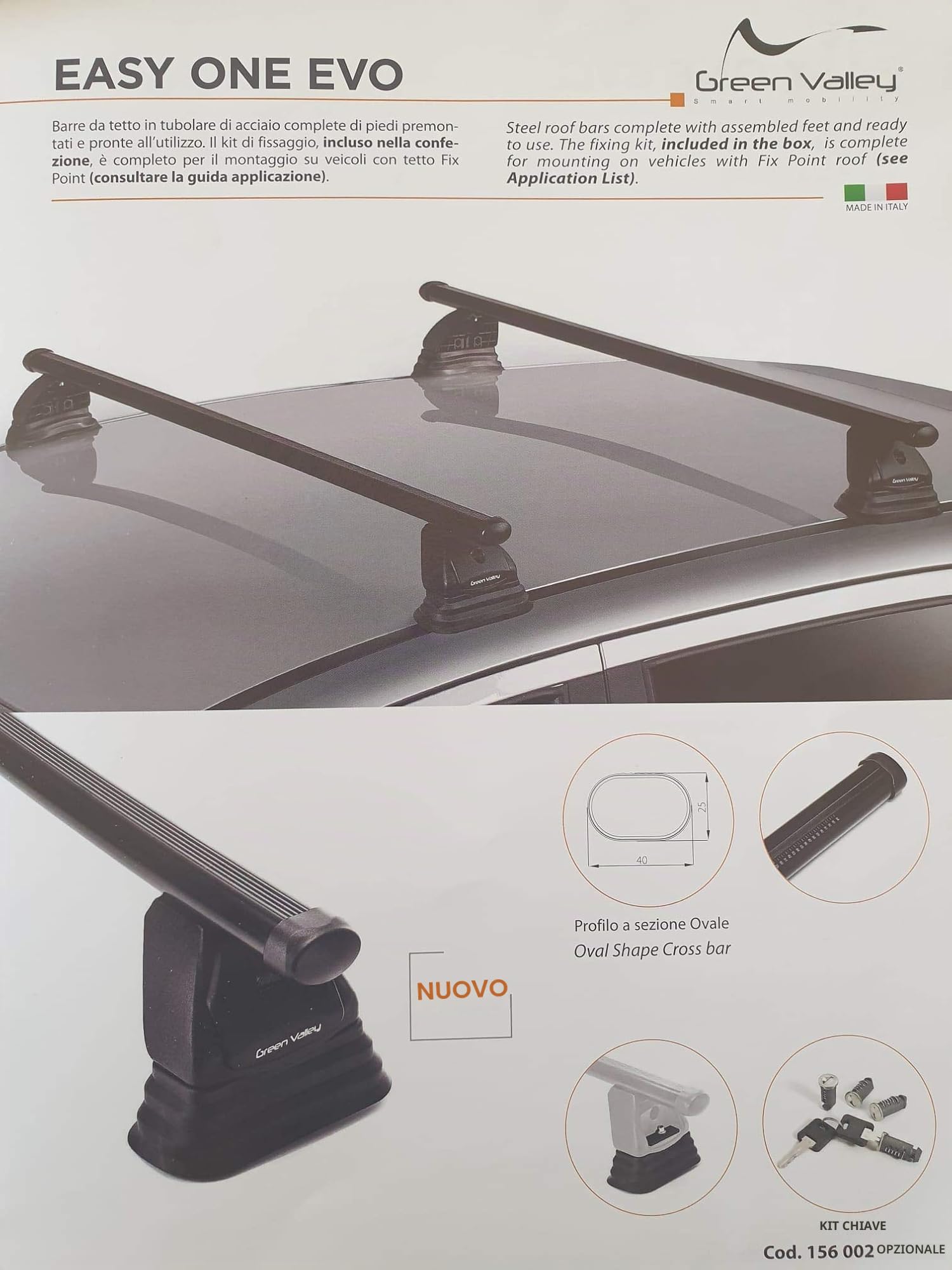 OP. MERIVA A - MERIVA B DAL 2003 AL 2017. BARRE PORTATUTTO PORTAPACCHI DA TETTO PREMONTATE PRONTE ALL'UTILIZZO PER AUTO SENZA RAILING CON ATTACCO FIX POINT