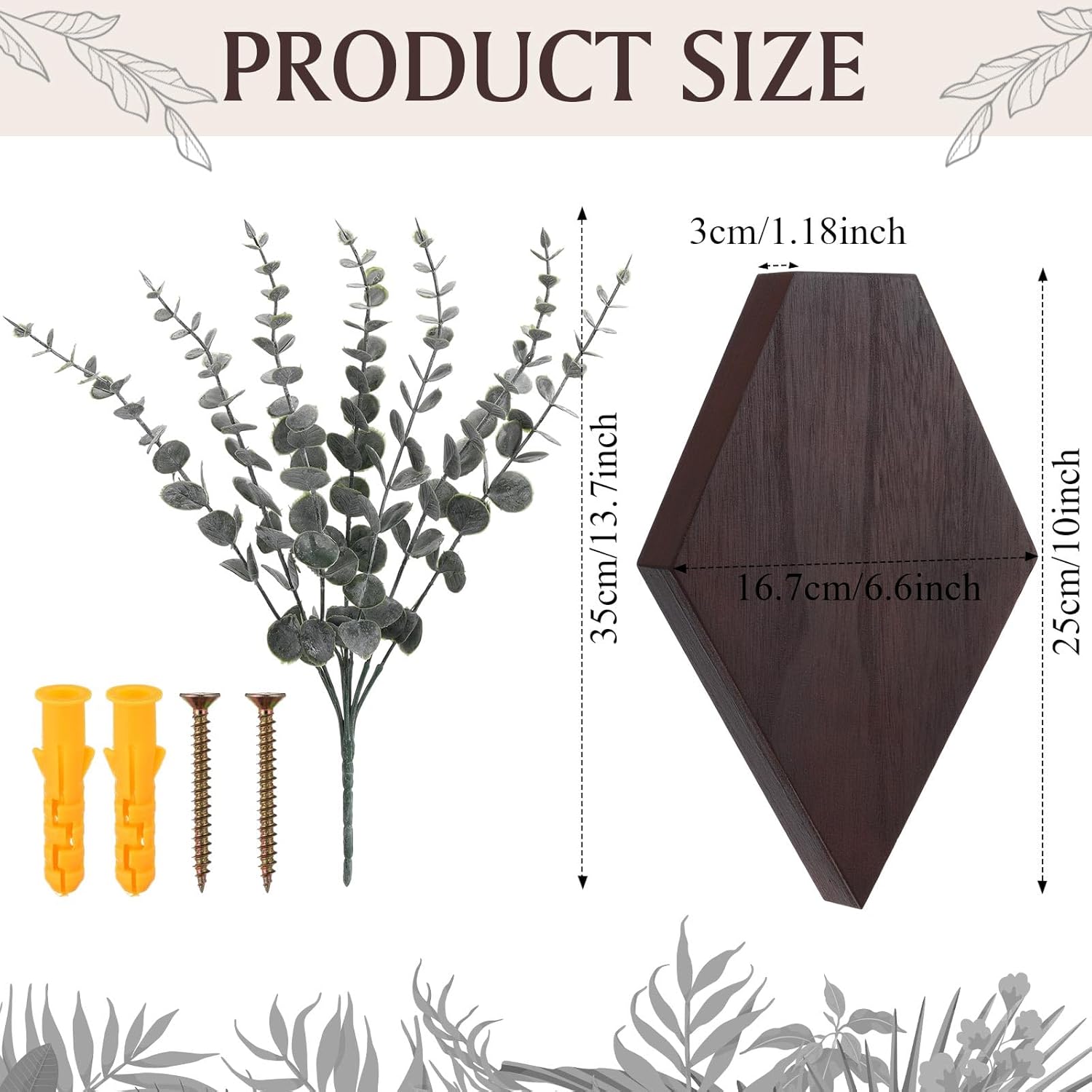 Chunful 2 Pcs Wooden Wall Planter Decor Hanging Faux Plants Greenery Flowers Holder Vase Boxes for Wall Bohemian Farmhouse Room Kitchen Office Indoor Decoration(Brown,9.8 x 6.6 x 1.2 Inches)