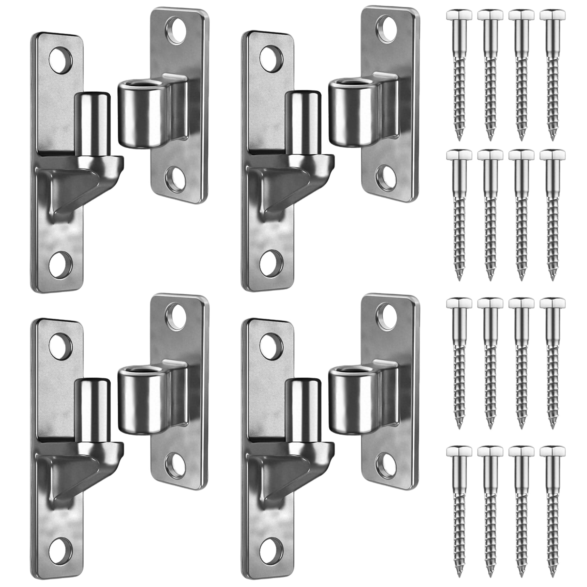 Paquete de 4 bisagras de puerta resistentes, bisagras de puerta de acero inoxidable 304, bisagras de puerta de granja de hasta 600 libras, diseño de una pieza, accesorios de bisagra de puerta