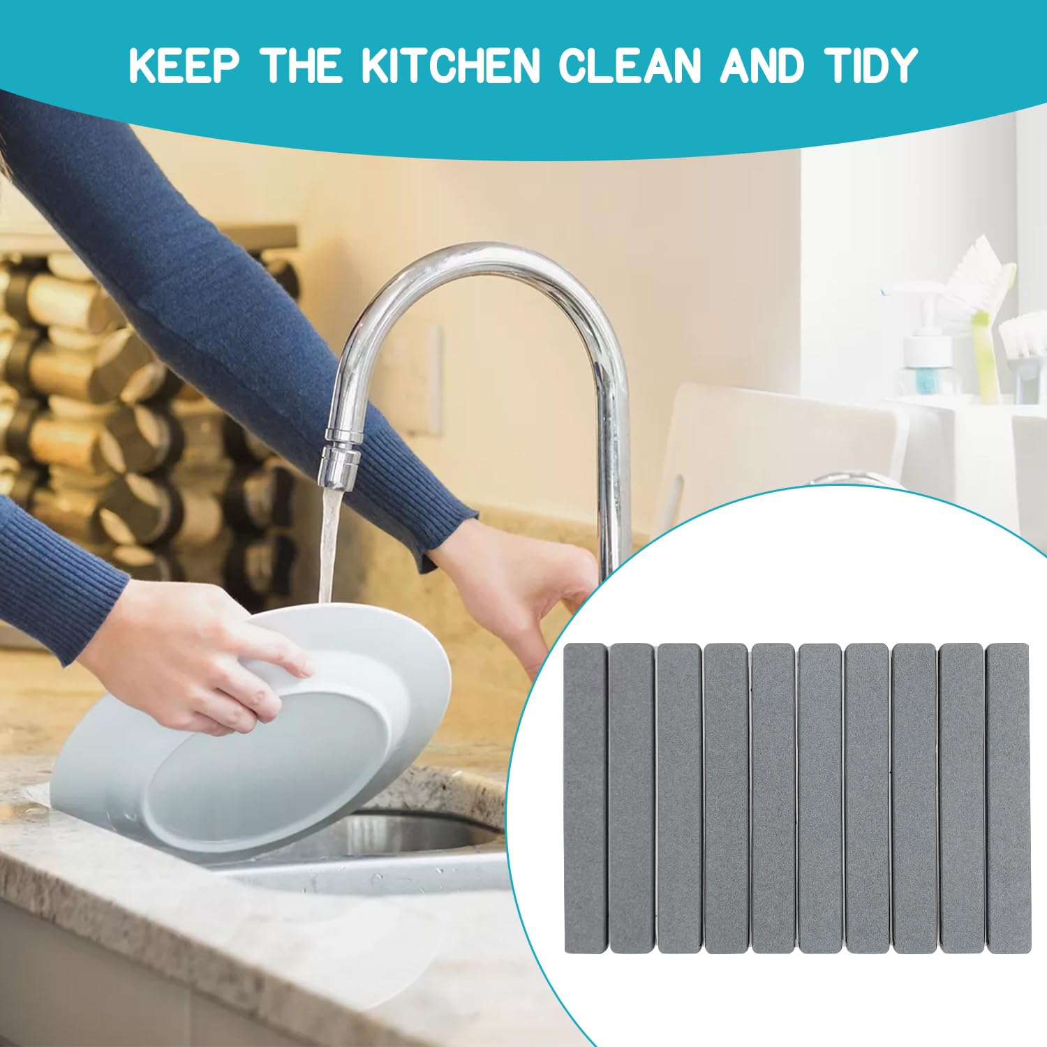 Magrimaxio Tappetino Scolapiatti Silicone, 50 x 35 cm Pieghevole Lavello Cucina, Grigio