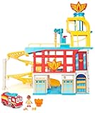 Disney Junior Firebuds HQ Playset with Lights, Sounds, Fire Truck Toy, Action Figure and Vehicle Launcher, Kids Toys for Boys and Girls Ages 3 and Up