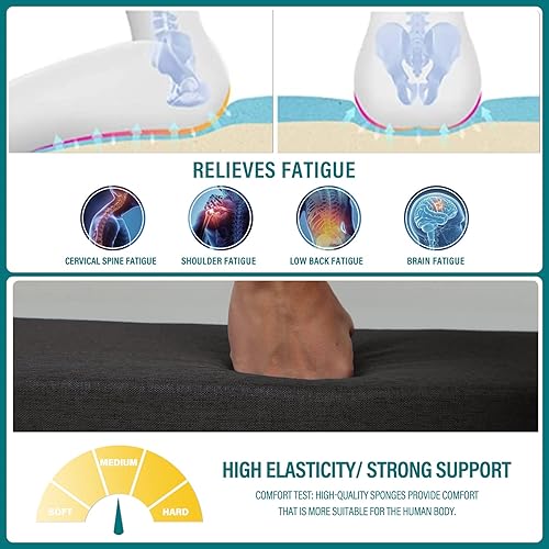 Miniatura 3 de mudilun Cojines de banco, cojín de banco para muebles de interior, espuma gruesa 70D, 31.4 x 11.8 x 1.96 pulgadas con lazos, cojines de patio con