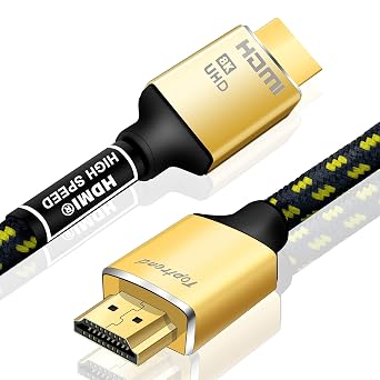 Toptrend 8K HDMI 2.1 Cables 3ft 48Gbps Premium HDMI Cable Certification, Three Layers of RF-Shield, Zinc Alloy Shell, Gold-Plated Copper Alloy Connector, 4K, Ultra HD, 2K, 1080P,