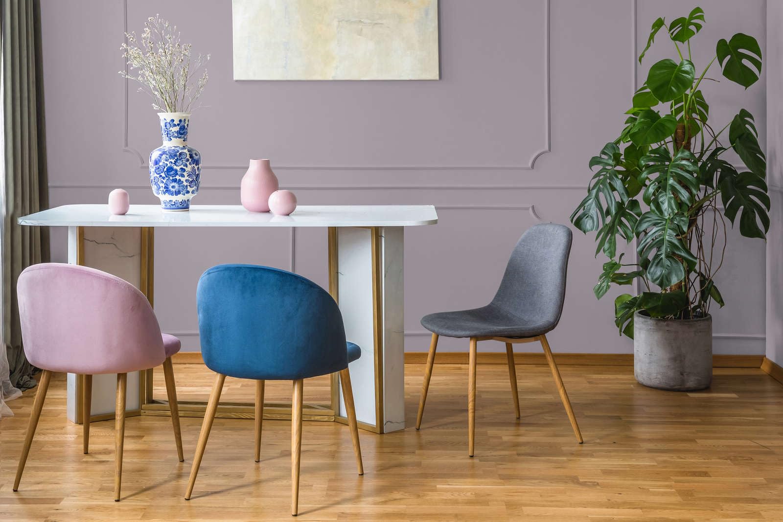 Pintura de emulsión líquida de lujo para interiores, 2,5 l, color morado