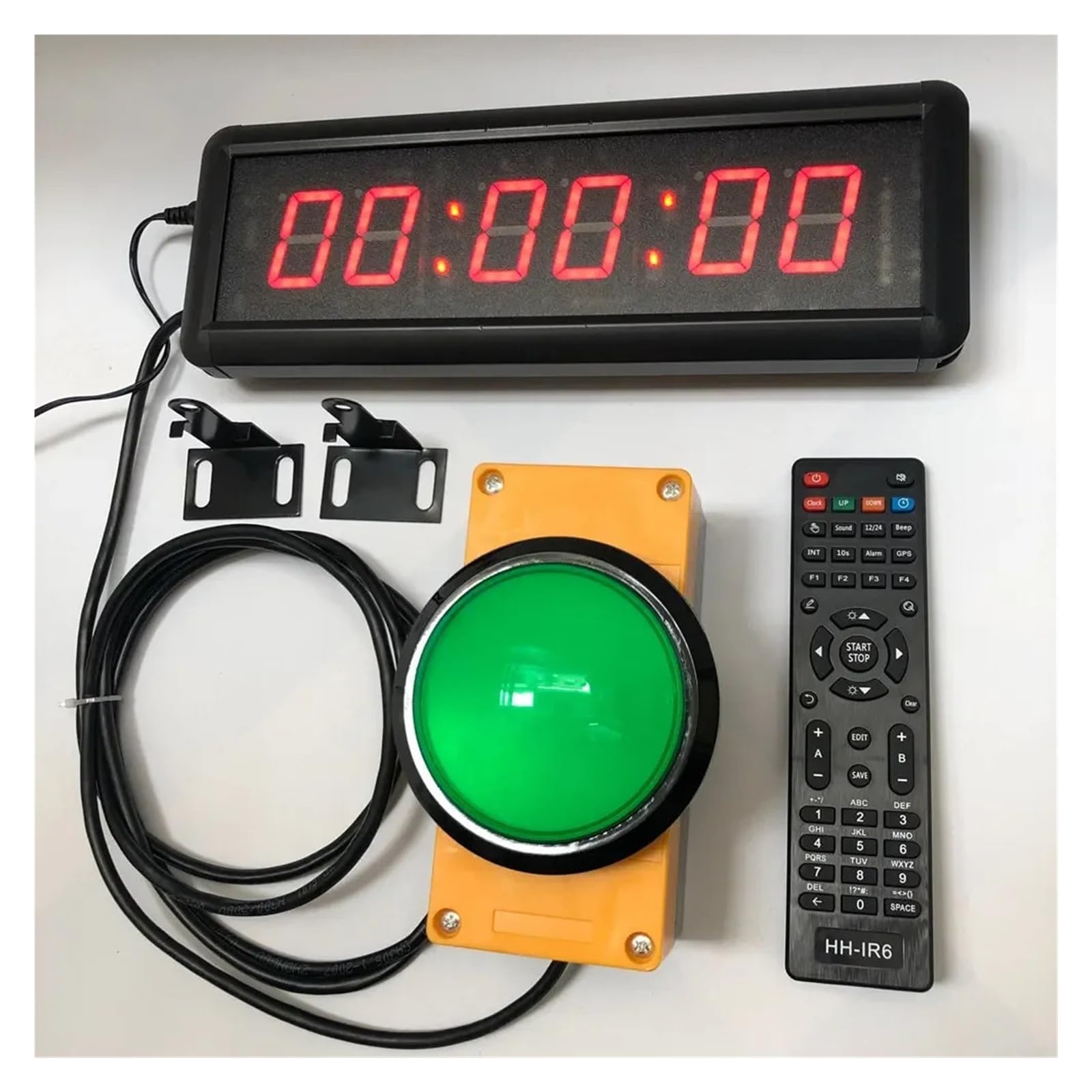 Cronómetro digital de pared con cuenta regresiva LED, control remoto con botones y botón de reinicio. Control sencillo(1PCS BUTTON)