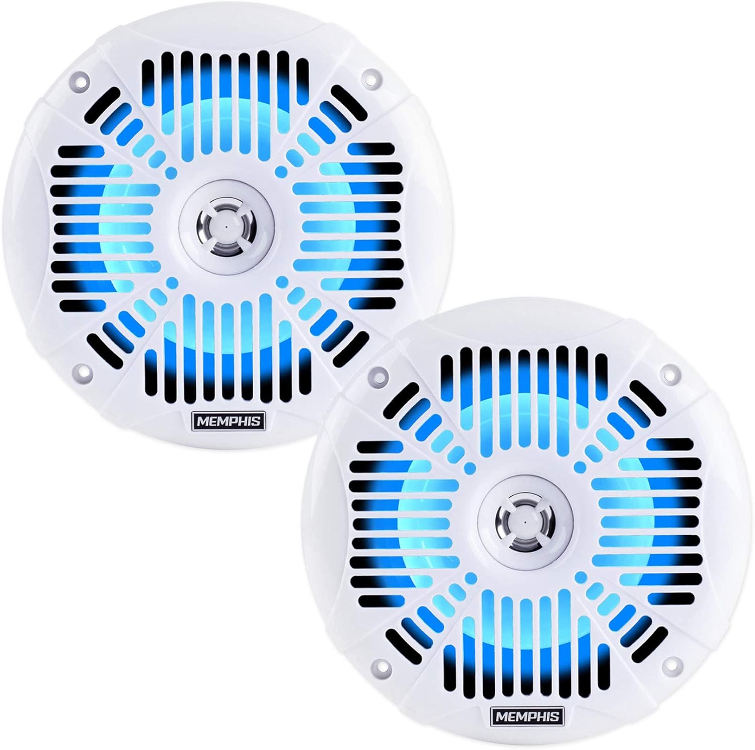 Memphis (4) Audio MXA602SLW 80 Watt 6.5" White Marine LED Speakers for Boat