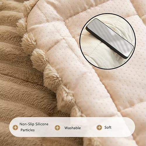 Miniatura 3 de Funda de sofá para perros, lavable, funda de sofá para sofá de 3 cojines, protector antideslizante apto para mascotas, (café, 27.6 x 59.06 pulgadas)