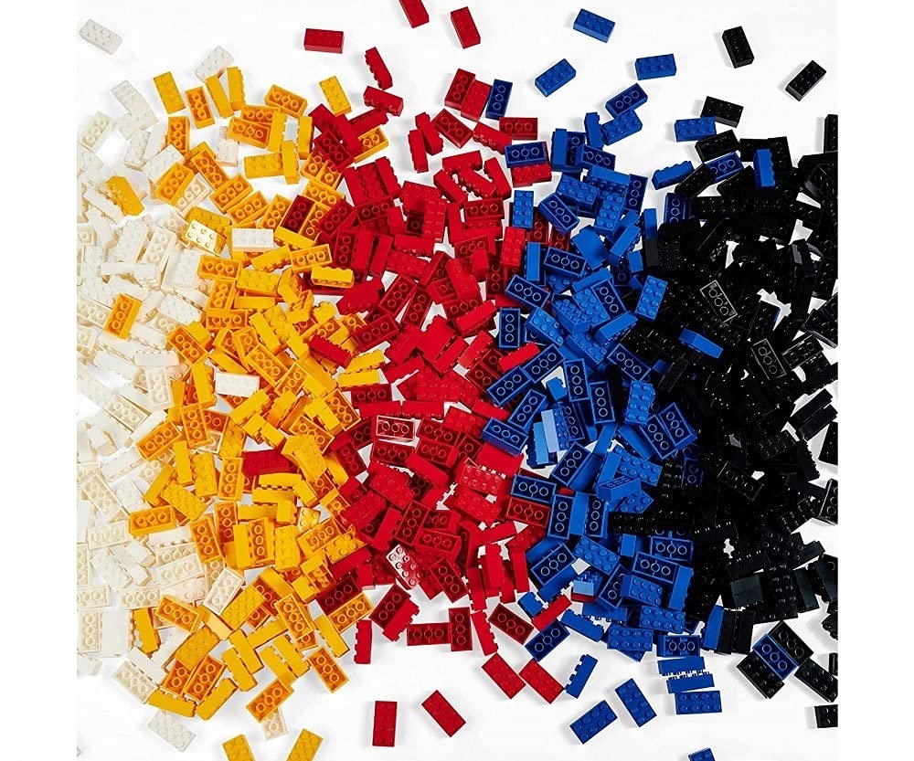 Simba 104114200 - Blox 700 Bausteine für Kinder ab 3 Jahren, 8er Steinebox mit Grundplatte, vollkompatibel, farblich gemischt, Schwarz