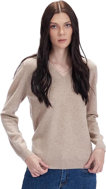 Womens 100% Cashmere V-Neck Sweater