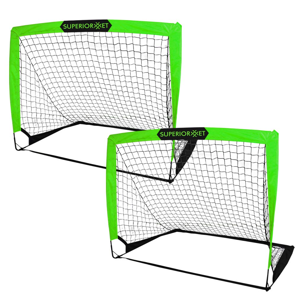 Portable Training Goals,4‘x3’ Pop Up Soccer Net for Backyard,Set of 2 with Carry Bag