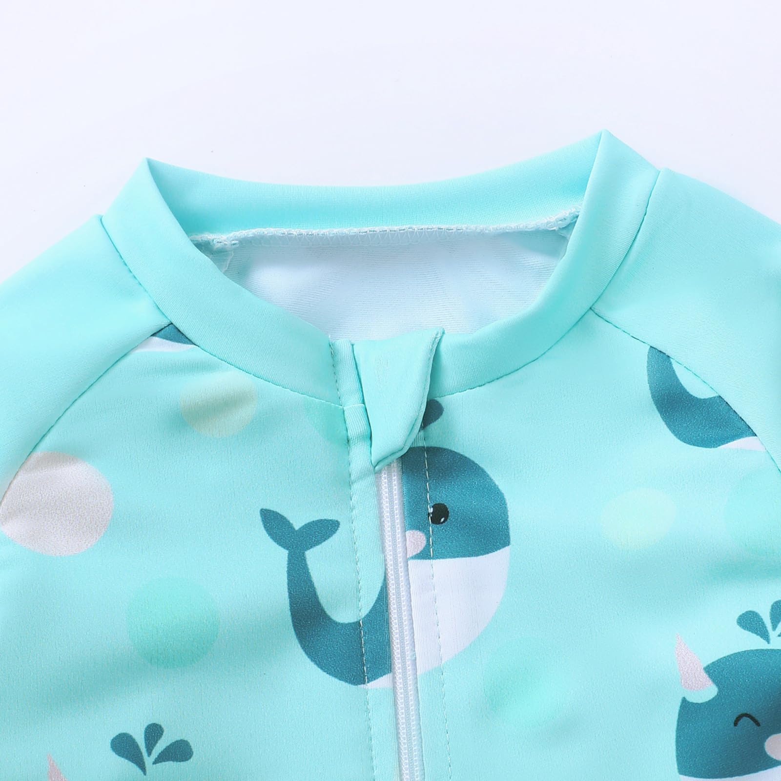 Baby N -Set für Jungen mit Dinosaurier-Print, langärmeliges Rashguard-Schwimmshirt mit Badehose Mütze für Babys Kleinkinder von 0 bis 3 Jahren, Sommer-Strand-Pool-Outfit (Mint Green1, 6-12 Months)