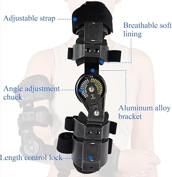 Hinged Post-Op Elbow Brace, Adjustable Angle and Length Elbow Support Immobilizer Shoulder Strap Brace for Post-Surgery Recovery, Elbow Injury Support,Right
