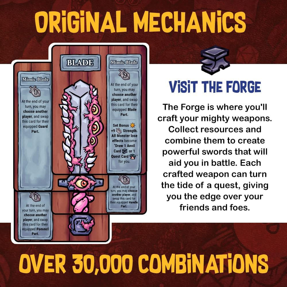 Fool’s Blade First Edition In Collectible Jumbo Sword Box - A Sword Crafting, Monster Slaying, Loot Grabbing, Backstabbing Card Game for Teens & Adults - 2-4 Players - Ages 13 and Up - 263 Cards