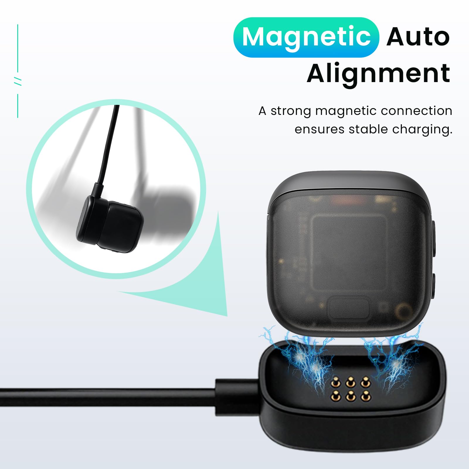 Paquete de 2 cables de carga magnéticos para transmisor DJI Mic Mini 2 / DJI Mic 3, cable cargador magnético de micrófono inalámbrico, fuerte cable USB magnético para carga rápida y