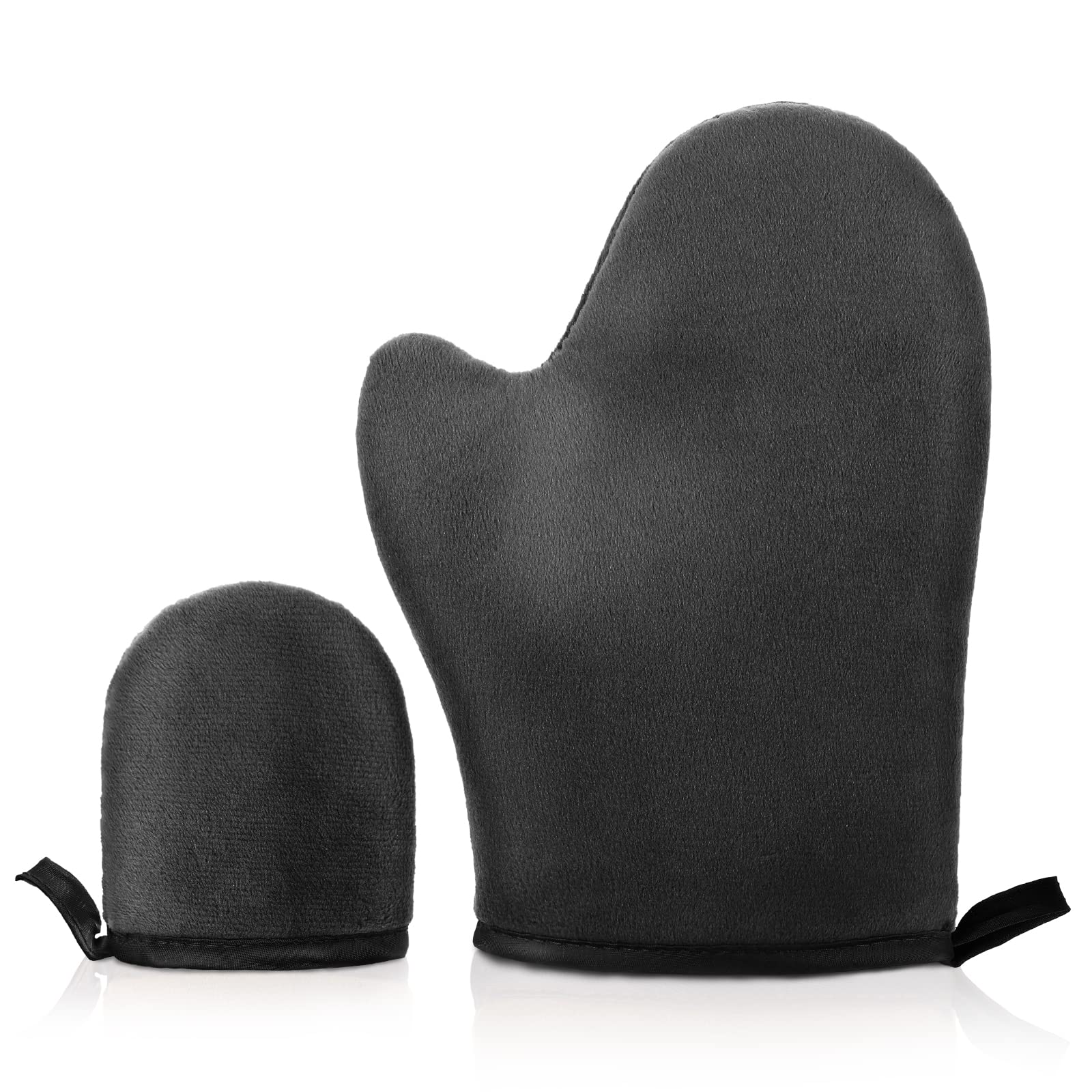 Sibba2 Pack Self Tanning Mitt with Thumb Face Body Sunless Tan Mitts Applicator Velvet Double-Sided Tanner Gloves For Lotion Mousse Prevent Stained Hands Reusable Tanner Mitten