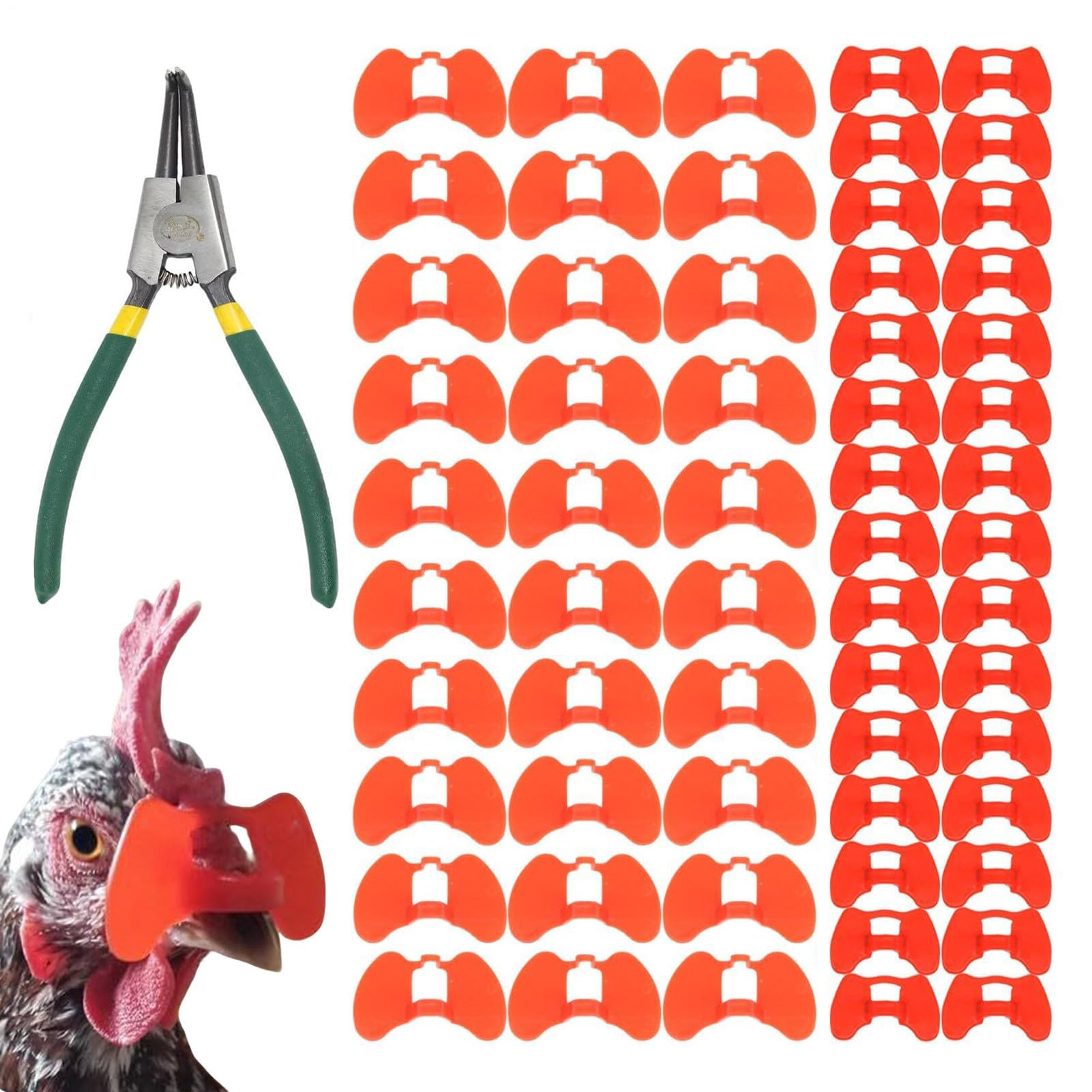 Anti-Peck-Blinder für Huhn – Hühnerschnabel-Clip | Hühnerbrille Geflügel-Blinder-Brille | Hühnerbrille Geflügel-Blinder-Brille mit Zangen-Set für Fasan-Hahn