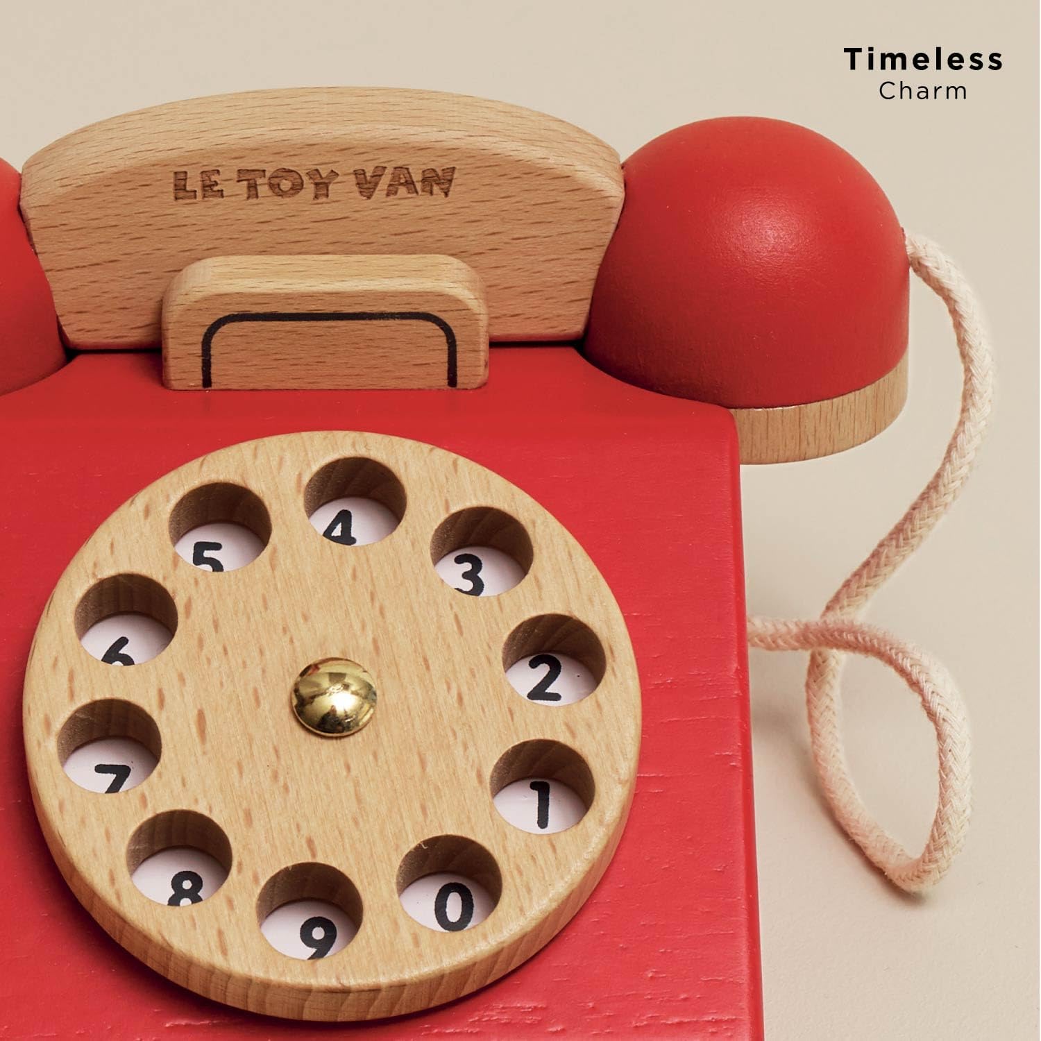 Le Toy Van - Vintage Wooden Toy Phone Role Play Toy | Boys Or Girls Pretend Play Toy Food Playset - For Ages 2+