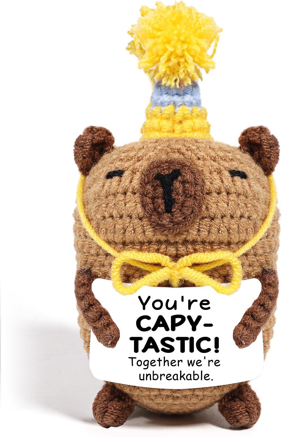 AICase Positive Capybara Crochet Animals Graduation Gifts Fathers Day Dad Gifts from Daughter Son Wife Emotional Support Nuggets Inspirational Handmade Birthday Gifts for Women Men Mom Girls Boys Fans