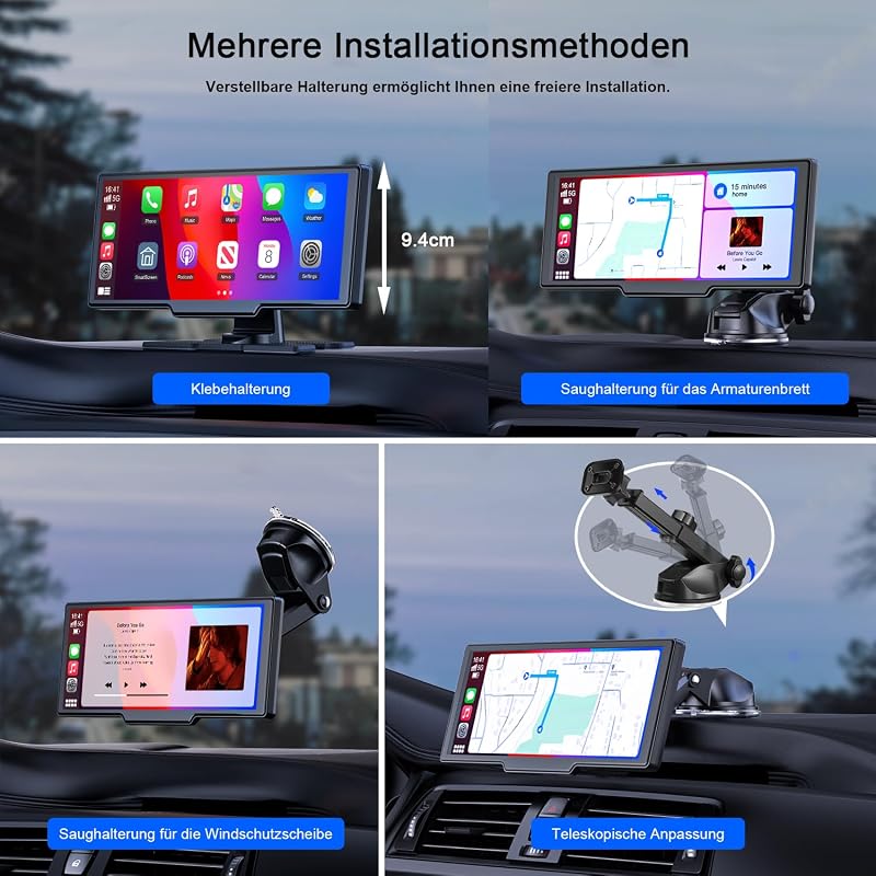 Avylet Vezeték Nélküli CarPlay 9,26" Érintőképernyővel - Android Auto, GPS Navigáció, Tolatókamera, Bluetooth, FM - Univerzális Autós Kijelz