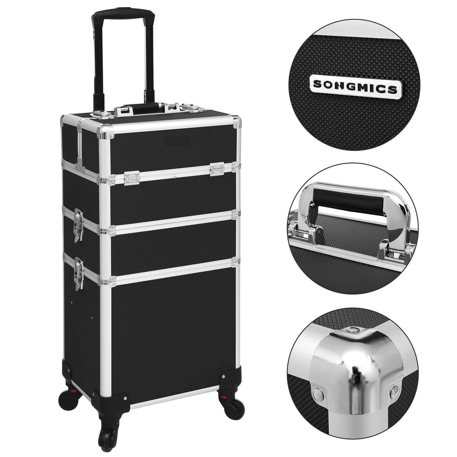 Mobiler Friseurwagen Professioneller Make-up-Koffer, Reise-Schönheitstrolley, Großer Kosmetiktrolley Für Friseure, Abschließbarer Roll-Make-up-Koffer Salon Ausstattung