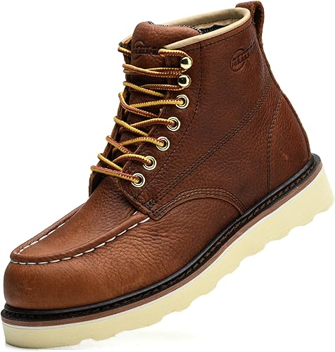 Miniatura 7 de Botas de trabajo para hombre, botas de trabajo para hombre, con cuña de 6 pulgadas, botas de trabajo de construcción impermeables