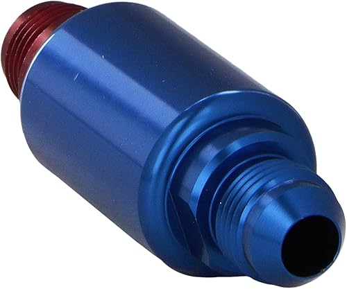 Miniatura 2 de Edelbrock Russell 650100 - Filtro de combustible de aluminio anodizado rojo y azul