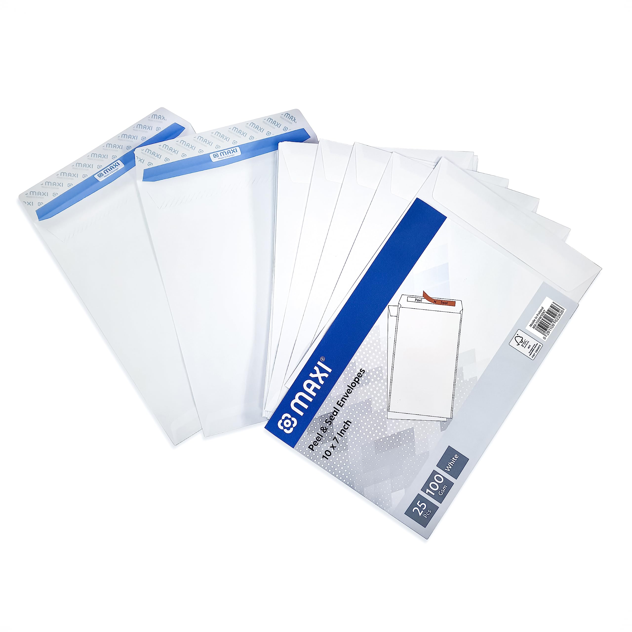 White Envelopes 100Gsm 25.4 cm X 17.8 cm Peel & Seal 25pcs in a Pack