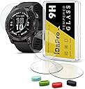 [4+4 Pack] Screen Protector for Garmin Fenix 7X /7X Pro Solar/Sapphire Solar Smartwatch with Silicone Anti-dust Plugs, 9H Tempered Glass Protection Kit in Reusable Storage Case, Anti-Scratch, Bubble-Free