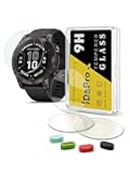 iDaPro [4+4 Pack] Screen Protector for Garmin Fenix 7X /7X Pro Solar/Sapphire Solar Smartwatch with Silicone Anti-dust Plugs, 9H Tempered Glass Protection Kit in Reusable Storage Case, Anti-Scratch, Bubble-Free