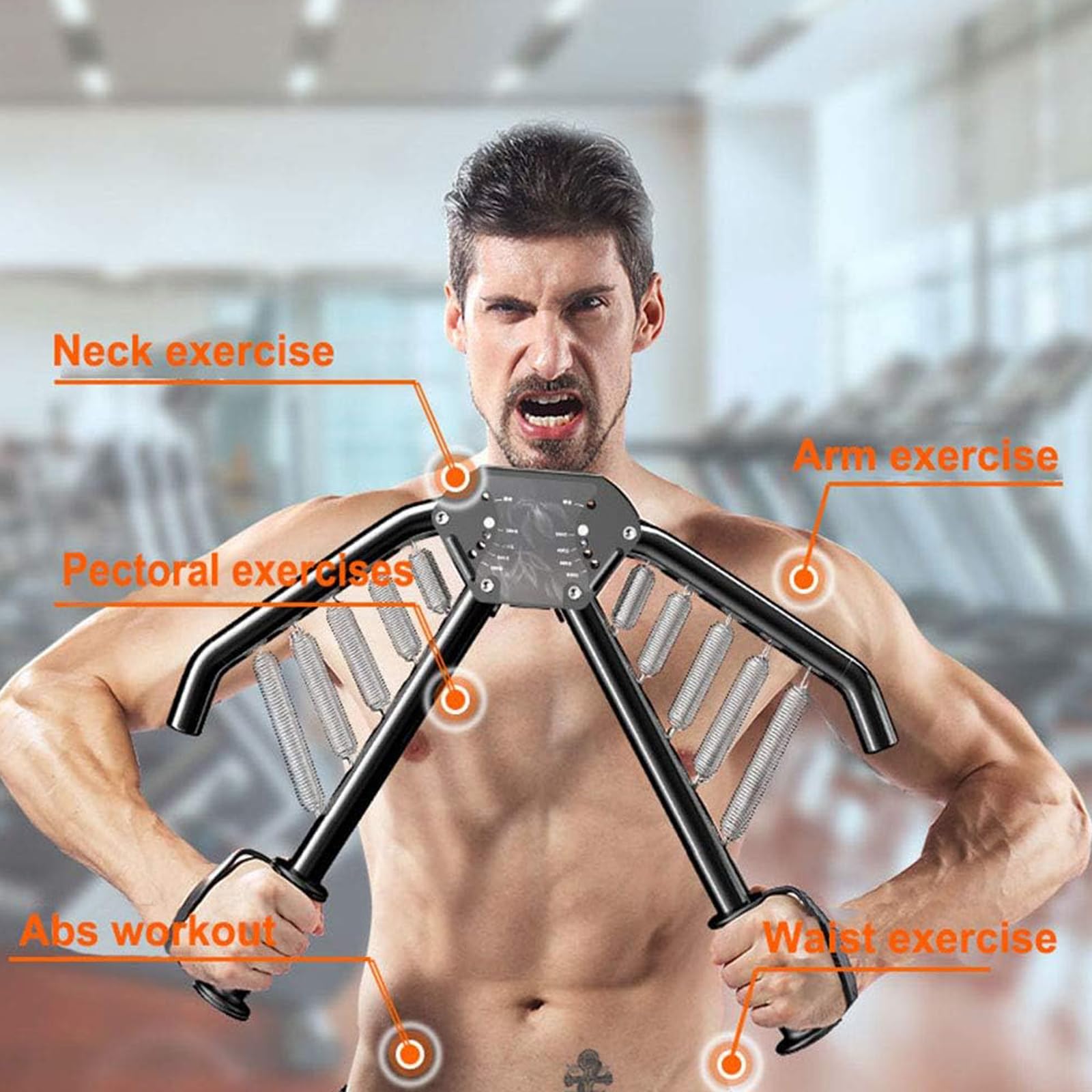 Power Twister Arm Exerciser, Regulowany Ekspander Klatki Piersiowej Z Oporem 4,5-50 Kg (40-50 Kg), Czterostopniowa Regulacja, Miękki Gumowy Uchwyt Do Ćwiczeń Ramion, Przedramion, Bicepsów