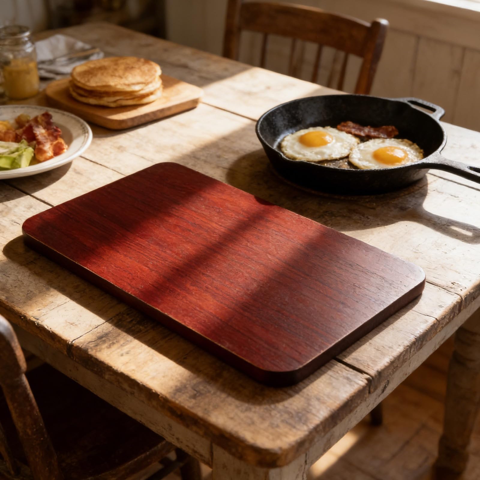 Tablero de Mesa Auxiliar Rectangular de Madera, 50x30cm, Marrón Claro, para Mesa de Centro, Comedor, Hotel o Espacio de Trabajo, para Cocina y Salón