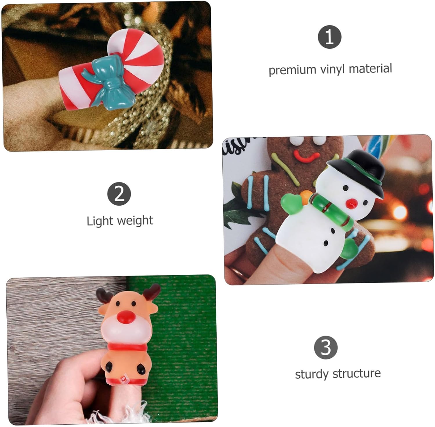 10Pcs Christmas Finger Puppets Santa Claus Snowman Hand Puppet for Interactive Play Storytelling Educational Fun