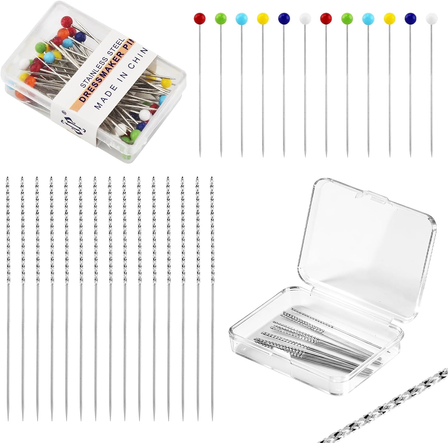 15 Pcs Snag Repair Tool Kit, Snag Nab It Needles with Positioning Pins, Leather Sewing & Fabric Repair Tools for Knitwear, Clothing, Curtains & Garments with 50 Positioning Pins