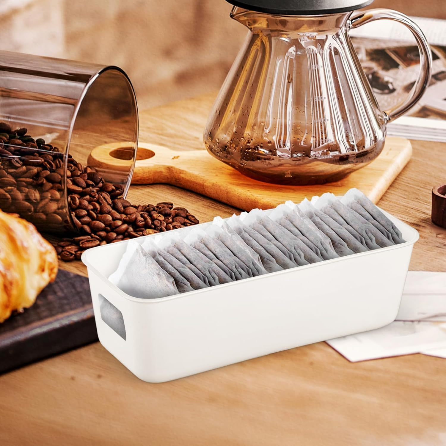 Plastic Storage Bins for Pantry Kitchen Bathroom 8.46X3.54X2.75 Inches Narrow Organizer Box for Shelves Closet Space Saving - Image 3